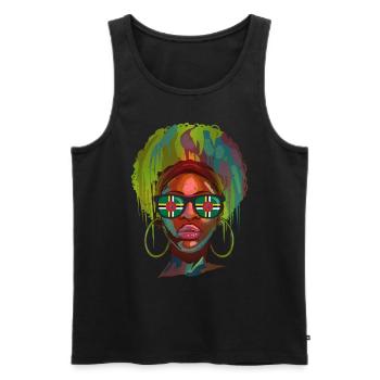 Dominica - Men's Premium Organic Tank Top - black - Front - AI Model Male 178 light (178cm)