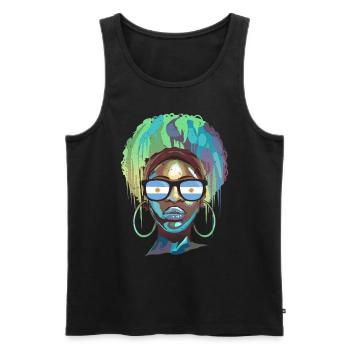 Argentinien - Männer Premium Bio Tank Top - Schwarz - Vorne - AI Model Male 178 light (178cm)