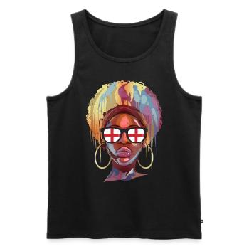 England - Men's Premium Organic Tank Top - black - Front - AI Model Male 178 light (178cm)