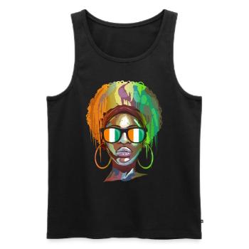 Ivory Coast - Men's Premium Organic Tank Top - black - Front - AI Model Male 178 light (178cm)