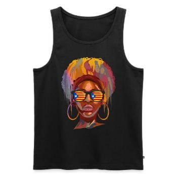 Catalonia - Men's Premium Organic Tank Top - black - Front - Michal (187cm)