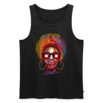 Baster - Männer Premium Bio Tank Top - Schwarz - Vorne - AI Model Male 178 light (178cm)