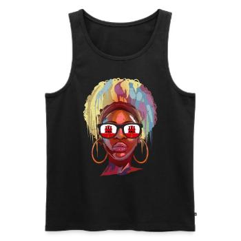 Gibraltar - Männer Premium Bio Tank Top - Schwarz - Vorne - AI Model Male 178 light (178cm)