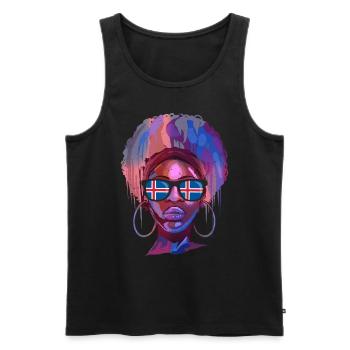 Iceland - Men's Premium Organic Tank Top - black - Front - Michal (187cm)