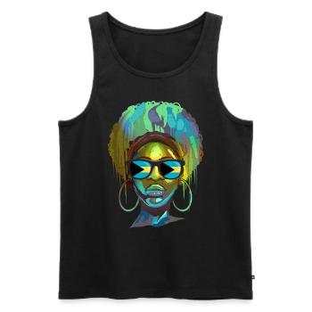 Bahamas - Men's Premium Organic Tank Top - black - Front - AI Model Male 178 light (178cm)
