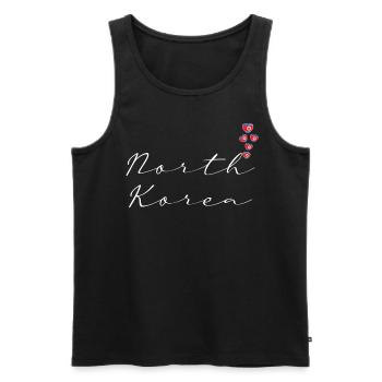 North Korea - Men's Premium Organic Tank Top - black - Front - AI Model Male 178 light (178cm)