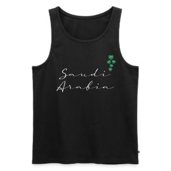 Saudi Arabia - Men's Premium Organic Tank Top - black - Front - AI Model Male 178 light (178cm)