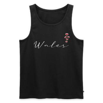 Wales - Men's Premium Organic Tank Top - black - Front - AI Model Male 178 light (178cm)