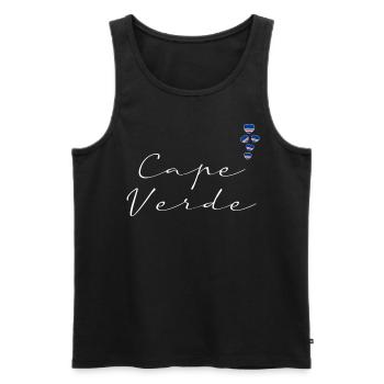 Cap Vert - Débardeur bio Premium Homme - noir - Devant - AI Model Male 178 light (178cm)