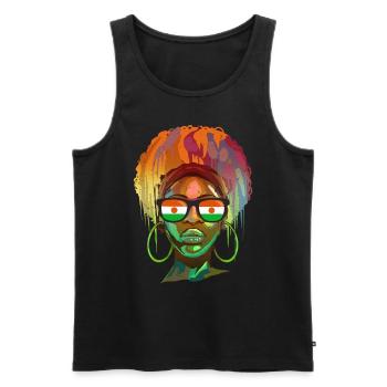 Niger - Men's Premium Organic Tank Top - black - Front - AI Model Male 178 light (178cm)