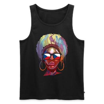 Czech Republic - Men's Premium Organic Tank Top - black - Front - AI Model Male 178 light (178cm)