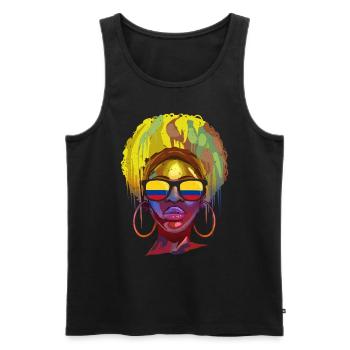 Colombia - Men's Premium Organic Tank Top - black - Front - Michal (187cm)