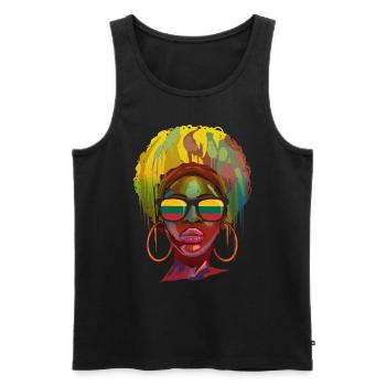 Lithuania - Men's Premium Organic Tank Top - black - Front - AI Model Male 178 light (178cm)