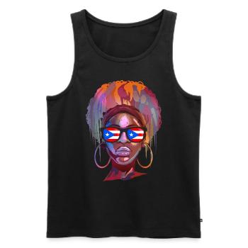 Puerto Rico - Men's Premium Organic Tank Top - black - Front - AI Model Male 178 light (178cm)