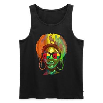 Guinée-Bissau - Débardeur bio Premium Homme - noir - Devant - AI Model Male 178 light (178cm)