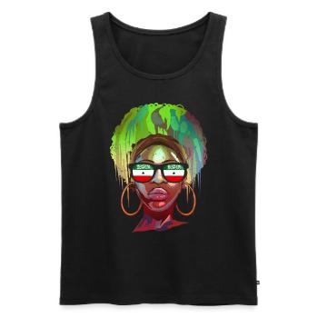 Somaliland - Men's Premium Organic Tank Top - black - Front - AI Model Male 178 light (178cm)