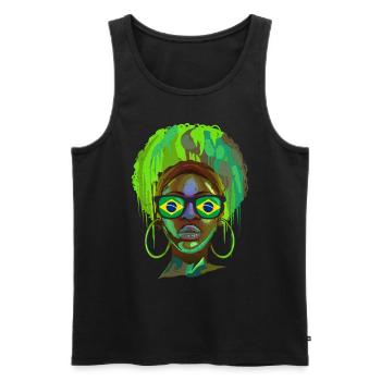 Brasilien - Männer Premium Bio Tank Top - Schwarz - Vorne - AI Model Male 178 light (178cm)