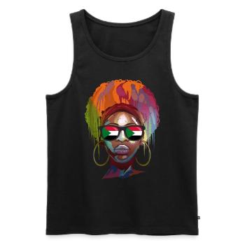 Sudan - Männer Premium Bio Tank Top - Schwarz - Vorne - AI Model Male 178 light (178cm)