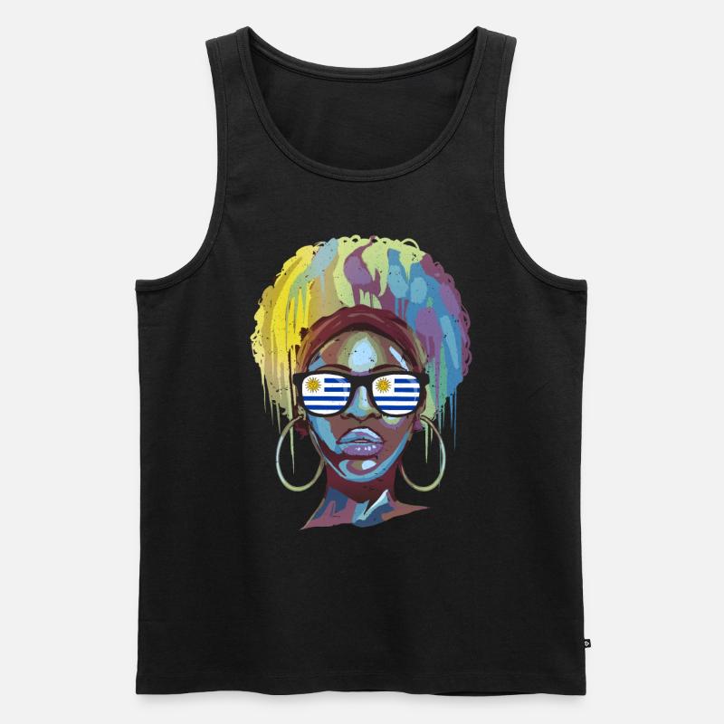 Uruguay - Männer Premium Bio Tank Top - Schwarz