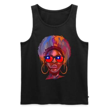 Taiwan - Men's Premium Organic Tank Top - black - Front - AI Model Male 178 light (178cm)
