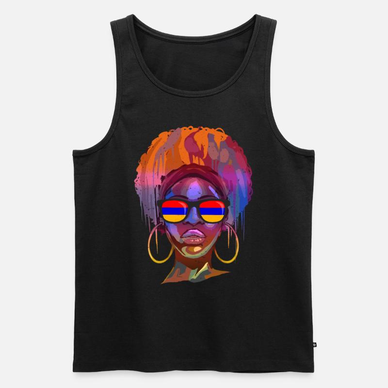Armenien - Männer Premium Bio Tank Top - Schwarz
