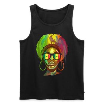 Senegal - Men's Premium Organic Tank Top - black - Front - AI Model Male 178 light (178cm)