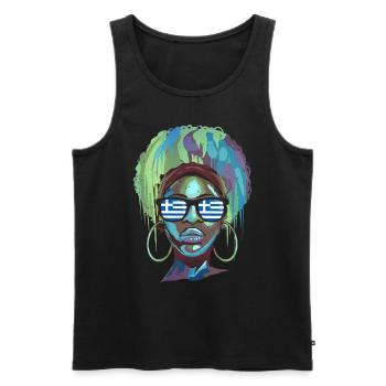 Griechenland - Männer Premium Bio Tank Top - Schwarz - Vorne - AI Model Male 178 light (178cm)