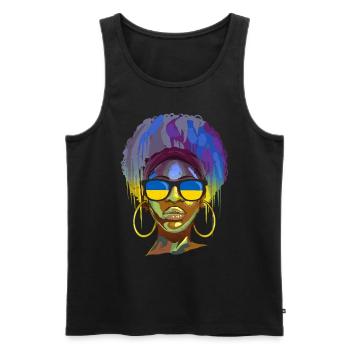 Ukraine - Men's Premium Organic Tank Top - black - Front - AI Model Male 178 light (178cm)