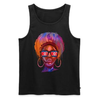 North Korea - Men's Premium Organic Tank Top - black - Front - AI Model Male 178 light (178cm)