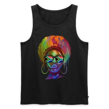 Südafrika - Männer Premium Bio Tank Top - Schwarz - Vorne - AI Model Male 178 light (178cm)