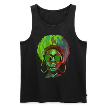 Sambia - Männer Premium Bio Tank Top - Schwarz - Vorne - AI Model Male 178 light (178cm)