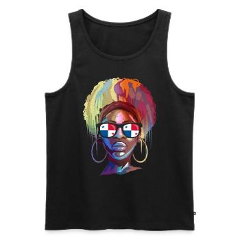 Panama - Männer Premium Bio Tank Top - Schwarz - Vorne - AI Model Male 178 light (178cm)