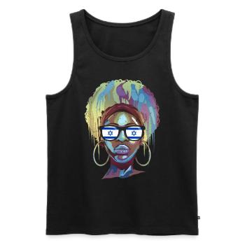 Israel - Männer Premium Bio Tank Top - Schwarz - Vorne - AI Model Male 178 light (178cm)