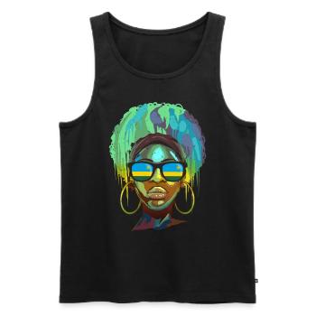 Ruanda - Männer Premium Bio Tank Top - Schwarz - Vorne - AI Model Male 178 light (178cm)