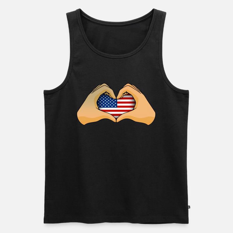 USA - Männer Premium Bio Tank Top - Schwarz