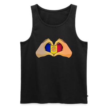 Andorra - Men's Premium Organic Tank Top - black - Front - AI Model Male 178 light (178cm)