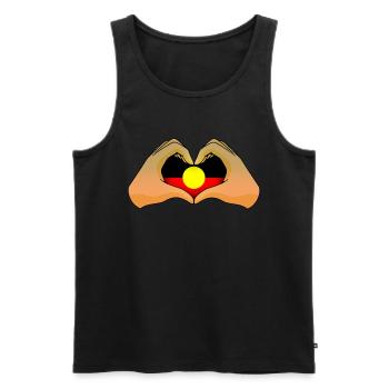 Aborigines - Männer Premium Bio Tank Top - Schwarz - Vorne - AI Model Male 178 light (178cm)