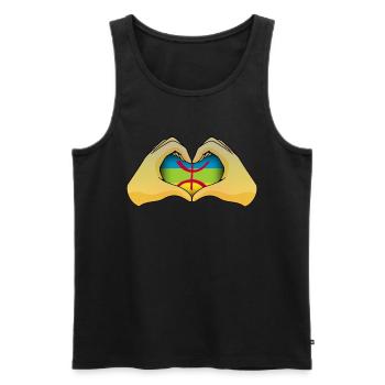 Amazigh - Männer Premium Bio Tank Top - Schwarz - Vorne - AI Model Male 178 light (178cm)