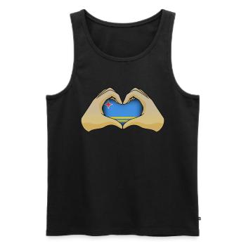 Aruba - Männer Premium Bio Tank Top - Schwarz - Vorne - AI Model Male 178 light (178cm)