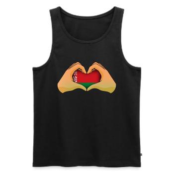 Belarus - Men's Premium Organic Tank Top - black - Front - AI Model Male 178 light (178cm)