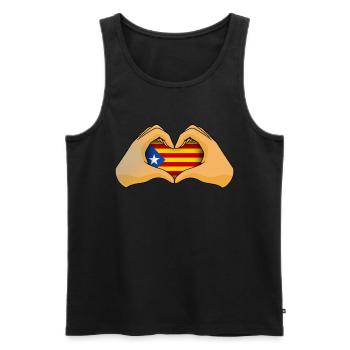 Catalonia - Men's Premium Organic Tank Top - black - Front - Michal (187cm)