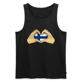Finlande - Débardeur bio Premium Homme - noir - Devant - Michal (187cm)
