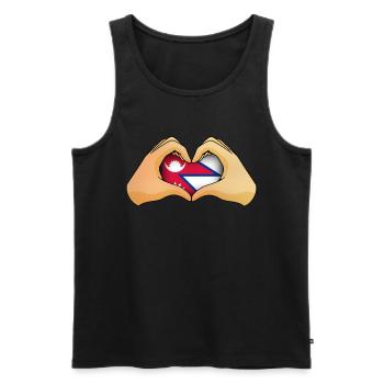 Nepal - Men's Premium Organic Tank Top - black - Front - AI Model Male 178 light (178cm)