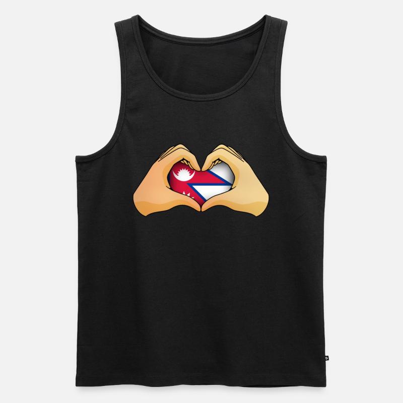 Nepal - Männer Premium Bio Tank Top - Schwarz