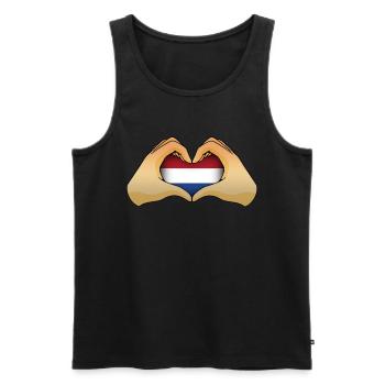 Netherlands - Men's Premium Organic Tank Top - black - Front - AI Model Male 178 light (178cm)