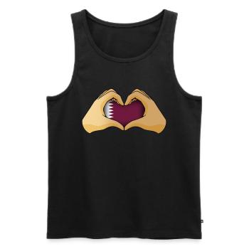 Katar - Männer Premium Bio Tank Top - Schwarz - Vorne - AI Model Male 178 light (178cm)