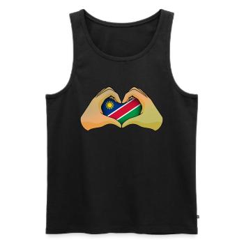 Namibia - Men's Premium Organic Tank Top - black - Front - AI Model Male 178 light (178cm)