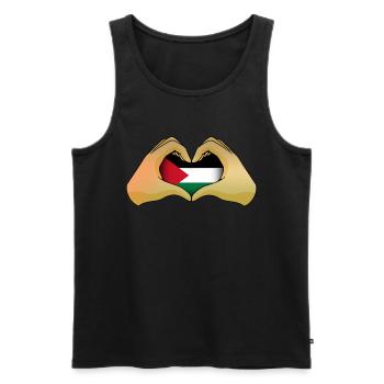 Palestine - Débardeur bio Premium Homme - noir - Devant - Michal (187cm)