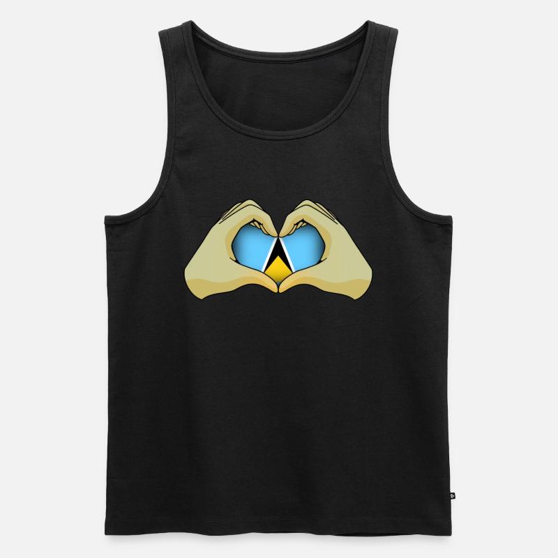 St. Lucia - Männer Premium Bio Tank Top - Schwarz