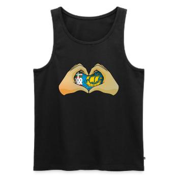 Saint Pierre and Miquelon - Men's Premium Organic Tank Top - black - Front - AI Model Male 178 light (178cm)
